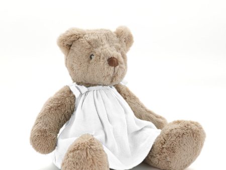 Personalised Bear - Honey Bear White Dress For Discount