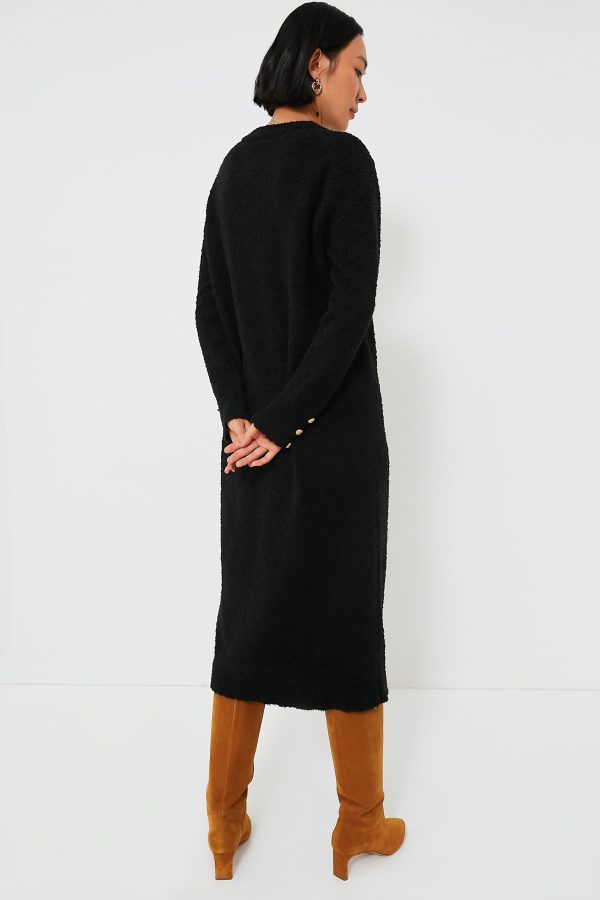 Black Boucle Knit Nelle Dress For Cheap