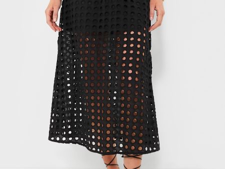 Black Cotton Eyelet Eve Skirt For Discount