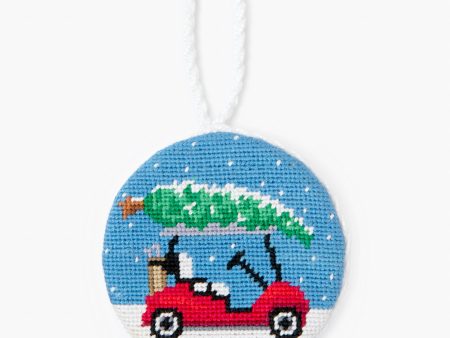 Christmas Golf Cart Needlepoint Ornament Supply