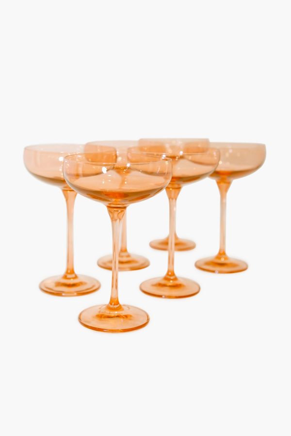 Blush Pink Champagne Coupe (Set of 6) For Discount