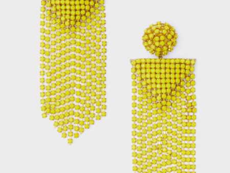 Yellow Fanning Earrings For Discount