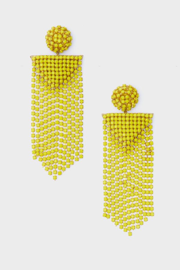 Yellow Fanning Earrings For Discount