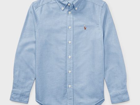 Boys Blue Long-Sleeve Oxford Button-Down Sportshirt Supply