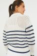 White Stripe Mesh Fischer Sweater Supply