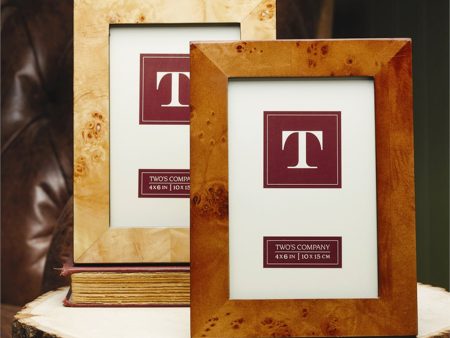 Light Brown Burled Wood 4x6 Picture Frame Online Sale