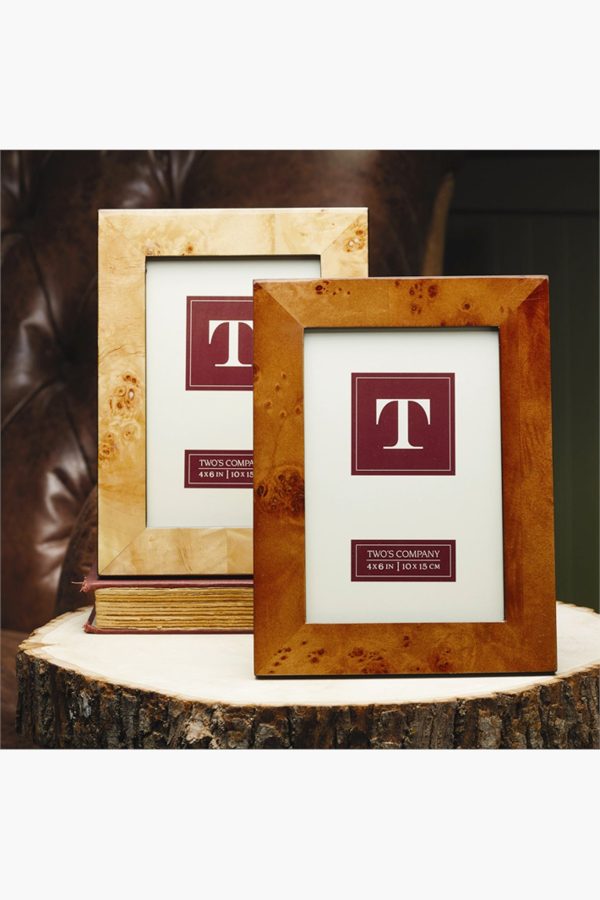 Light Brown Burled Wood 4x6 Picture Frame Online Sale