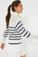 White Stripe Mesh Fischer Sweater Supply