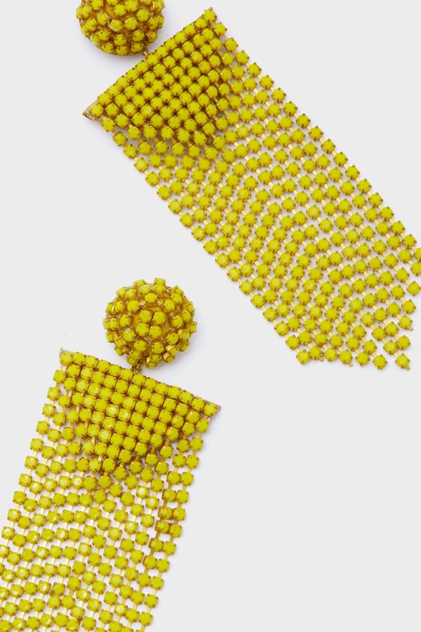 Yellow Fanning Earrings For Discount