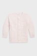 Delicate Pink Long-Sleeve Organic Cotton Novelty Bear Cardigan Hot on Sale