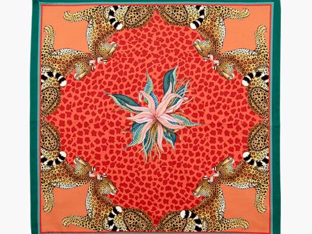 Coral Leopard Lily Napkins (Set of 2) Online Sale