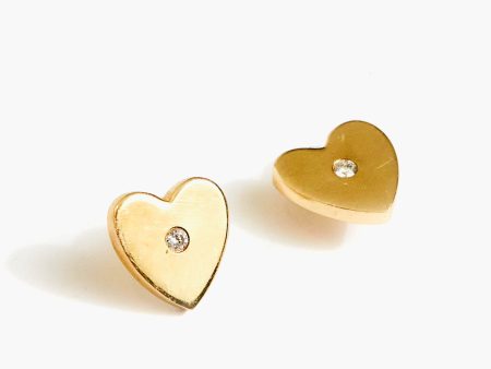 14K Gold Heart Studs Online Hot Sale