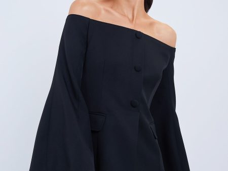 Black Off the Shoulder Bria Blouse For Sale