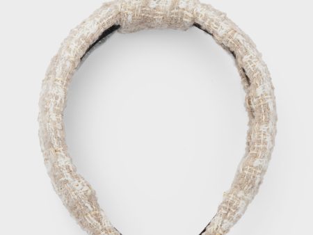 Bisque Tweed Slim Knotted Headband Hot on Sale