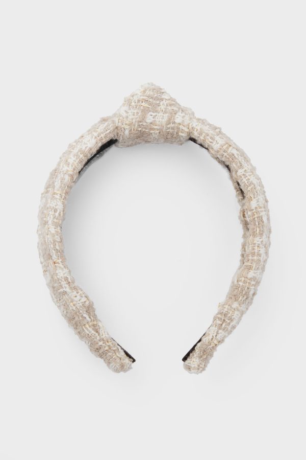 Bisque Tweed Slim Knotted Headband Hot on Sale