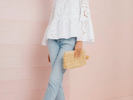 White Eyelet Eloise Blouse Cheap