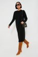 Black Boucle Knit Nelle Dress For Cheap