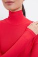 Red Lightweight Ribbed Turtleneck on Sale