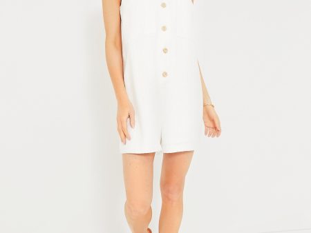 White Textured Myla Romper Sale