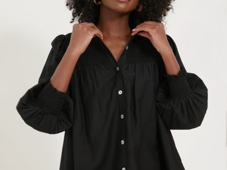 Black Jaia Smocked Blouse on Sale