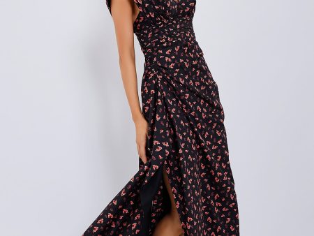 Black and Orange Flower Helen Dress Online