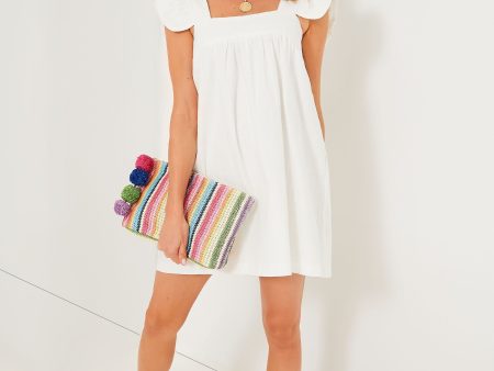 White Hazel Flutter Sleeve Dress Online Hot Sale