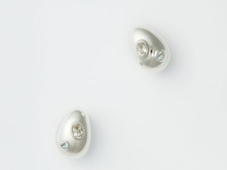 Silver Mini Arp Earrings in Studded Silver Online Hot Sale