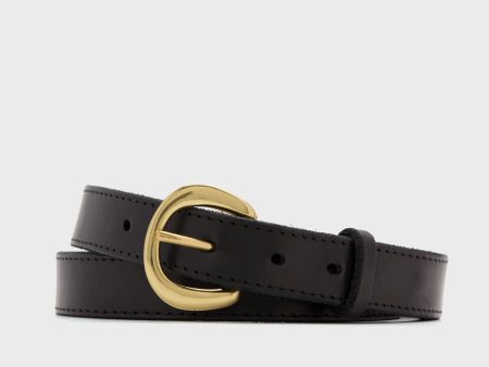 Black Custom 1  Bridle Leather Belt with Name Plate on Sale