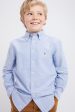 Boys Blue Long-Sleeve Oxford Button-Down Sportshirt Supply