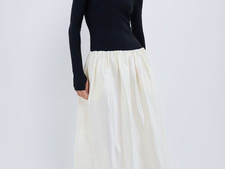 Black and Ivory Meringue Maxi Dress Online Sale