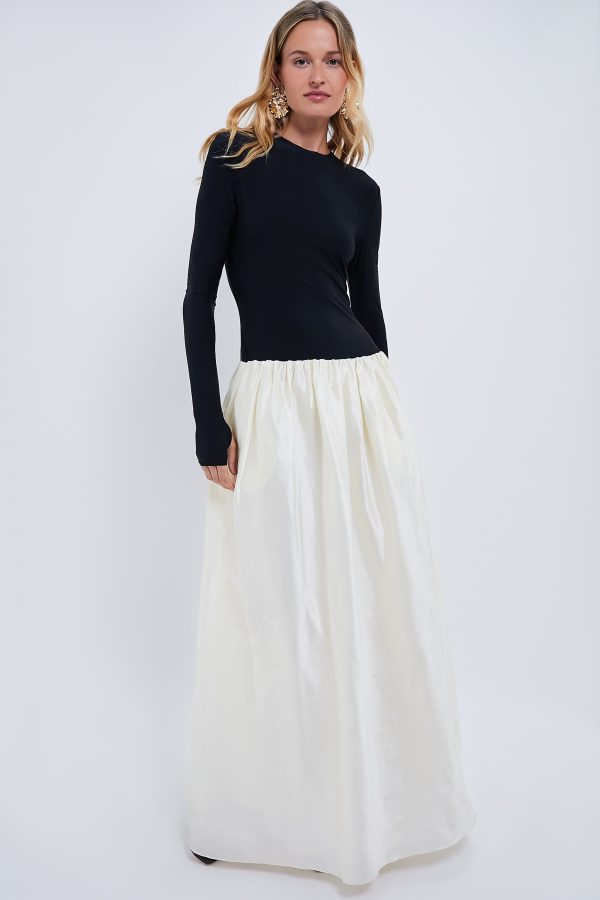 Black and Ivory Meringue Maxi Dress Online Sale