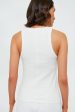 White Foley Rib Racerback Tank Fashion