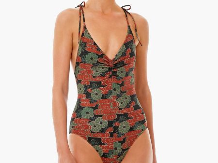 Forest Cloud Floral Printed Dali Maillot Sale