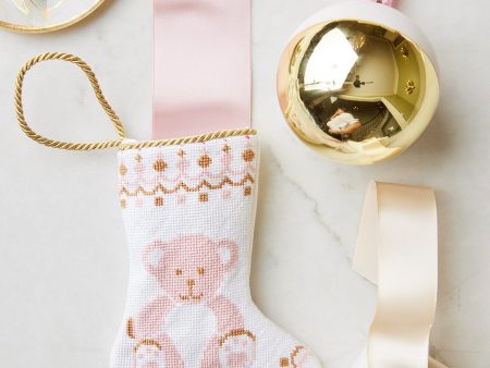 Schuler Studio Pink Bear-y Christmas Mini Stocking on Sale