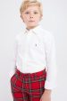 Boys White Long-Sleeve Oxford Button-Down Sportshirt For Sale