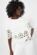 White Elysse Embroidery Short Sleeve Top Fashion