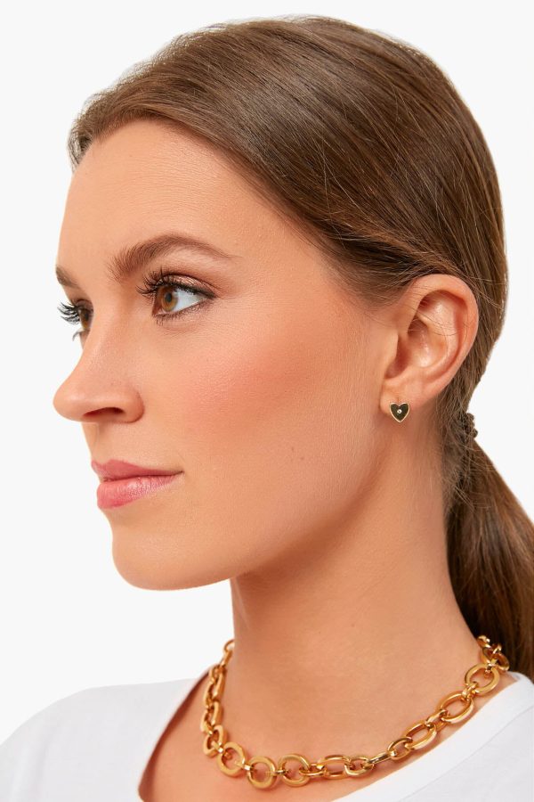 14K Gold Heart Studs Online Hot Sale