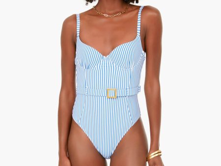 Blue Jean and White Danielle One Piece For Cheap