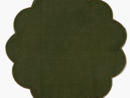 Green Scalloped Placemat Hot on Sale