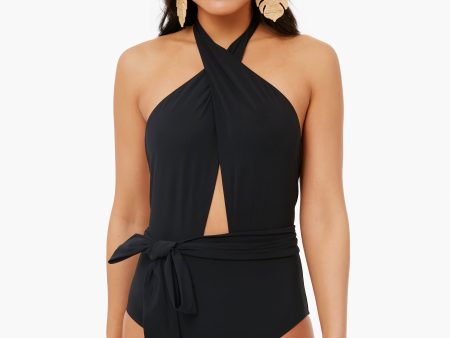 Black Wrap One-Piece For Sale