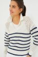 White Stripe Mesh Fischer Sweater Supply