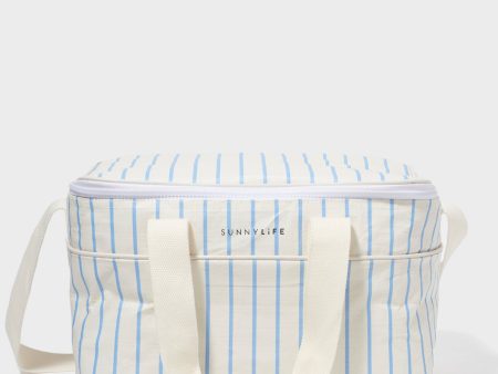 Mid Blue Stripe Cooler Bag Online Sale