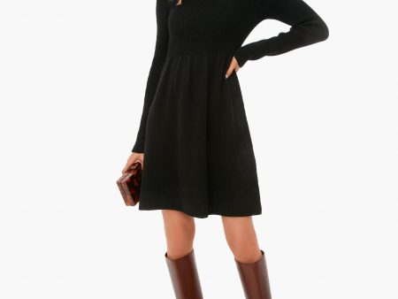 Black Turtleneck Peplum Sweater Dress Online Hot Sale