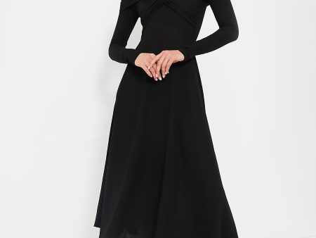 Black Off The Shoulder Maxi Dress Online Sale