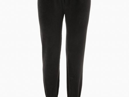 Almost Black Velour Sweatpant For Cheap