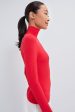 Red Lightweight Ribbed Turtleneck on Sale