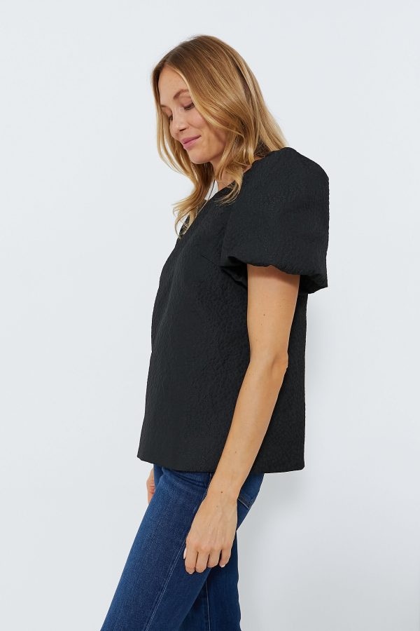 Black Jacquard Lyla Blouse on Sale