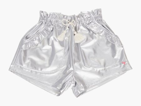 Silver Lame Theodore Short For Cheap