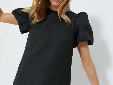 Black Jacquard Lyla Blouse on Sale