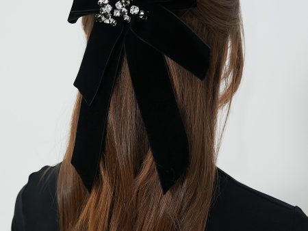 Black Velvet and Crystal Beth Bow Online Sale